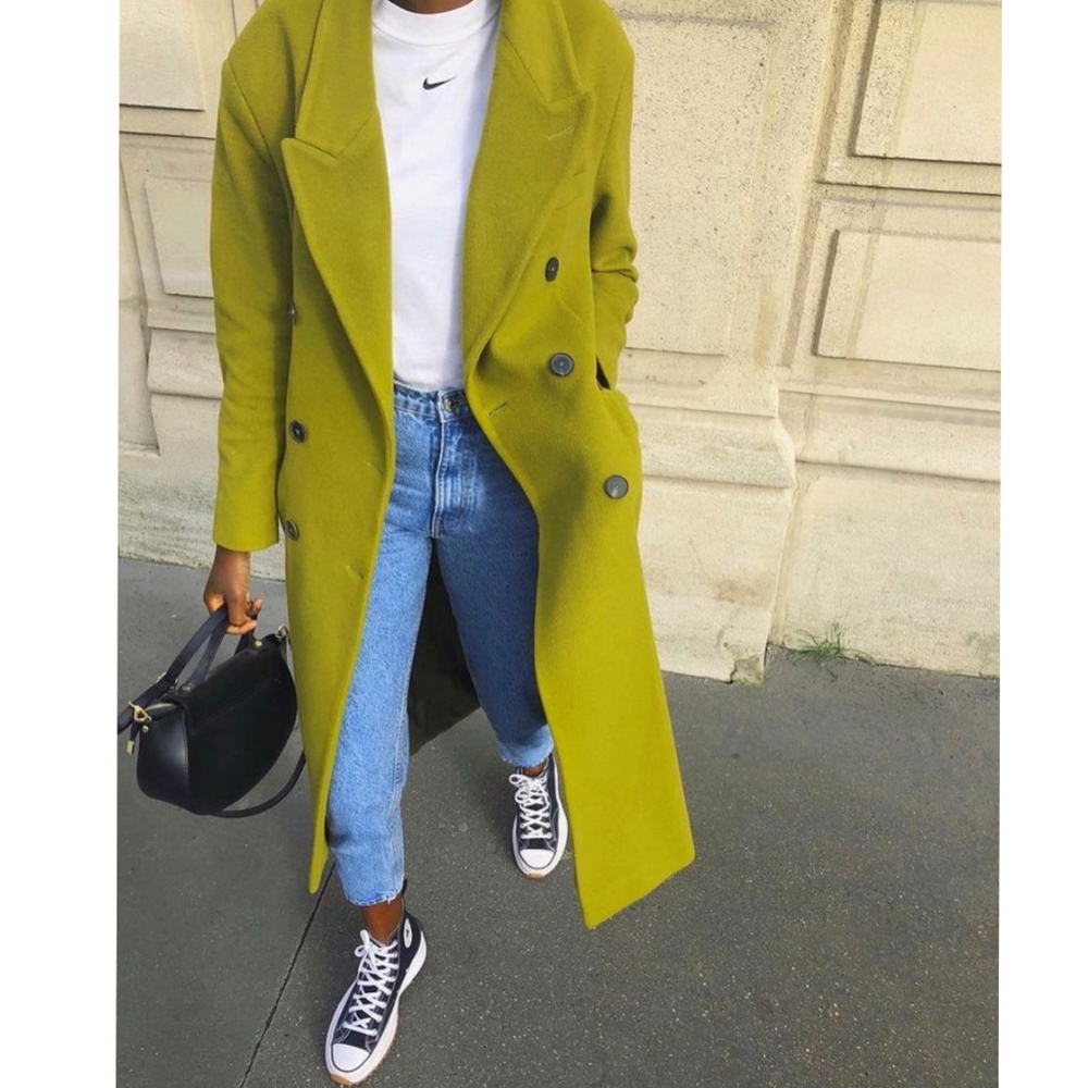 Larry Levine Green Long Line Jacket EUC sz L